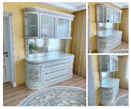 Резной шкаф для столовой в классическом исполнении