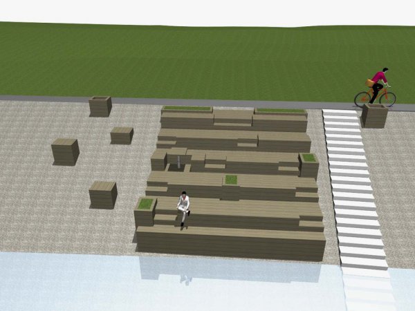 На нижней набережной Грина появятся скамейки-тумбы с бесплатным wi-fi